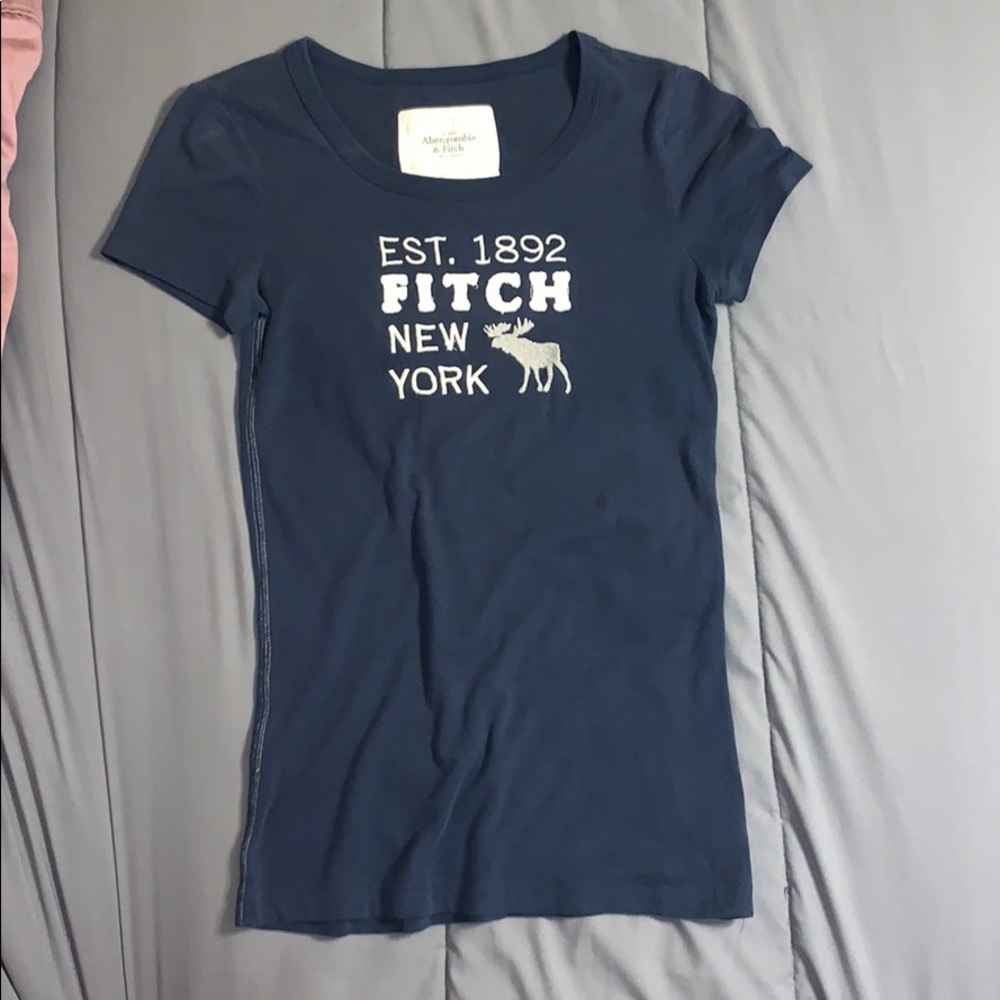 Abercrombie & Fitch Logo T-shirt - Navy - Medium